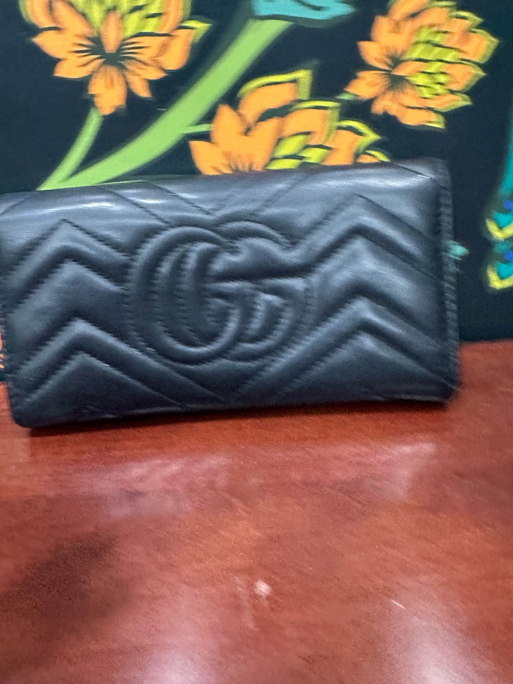 Gucci GG Marmont Matelassé Black Leather Continental Wallet - Picture 8 of 14